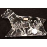 Baccarat boxed glass paperweight in the form of a dog, L: 18 cm. P&P Group 1 (£14+VAT for the