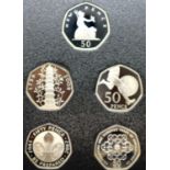 The Royal Mint: Celebrating 50 Years of the 50p British Culture Set, containing five proof coins,