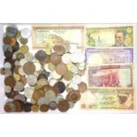 Large collection of mixed world coins and banknotes, mostly early 20th century. P&P Group 1 (£14+VAT