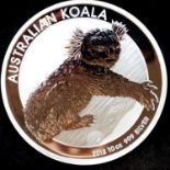 2012 ten-ounce 999 silver Australian Koala of Elizabeth II, encapsulated. P&P Group 1 (£14+VAT for