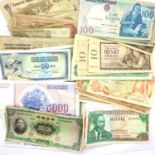 Approximately sixty mixed world banknotes. P&P Group 1 (£14+VAT for the first lot and £1+VAT for