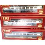 Three Airfix 54206-3 BR MK11D open blue/grey coaches. P&P Group 1 (£14+VAT for the first lot and £