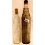 Vintage Essolube 1930s oil bottle and another. Not available for in-house P&P, contact Paul O'Hea at