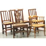 Five 18th/19th Century chairs , for restoration. Not available for in-house P&P, contact Paul O'