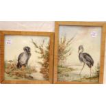 Pair of Heron framed tiles. P&P Group 3 (£25+VAT for the first lot and £5+VAT for subsequent lots)