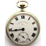 West End Watch Co white metal pocket watch, Aftab model. P&P Group 1 (£14+VAT for the first lot