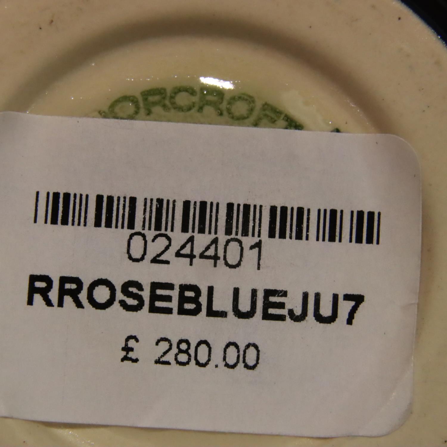 Moorcroft jug in the blue Rennie Rose pattern, H: 19 cm. P&P Group 2 (£18+VAT for the first lot - Bild 2 aus 2