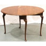 A late 19th Century mahogany drop-leaf table of small proportions, 110 x 85 x 73 cm H. Not available