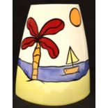 Lorna Bailey tapered vase in the Tropicana pattern, H: 17 cm. P&P Group 2 (£18+VAT for the first lot