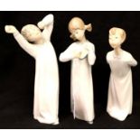 Three Lladro figurines, one with missing lute end. P&P Group 2 (£18+VAT for the first lot and £3+VAT
