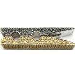 9ct gold and 4.21ct diamonds peg pendant. Black and champagne diamonds. P&P Group 1 (£14+VAT for the