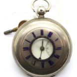 Hallmarked silver half hunter pocket watch, not working at lotting. P&P Group 1 (£14+VAT for the