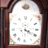 William Cooper Hamilton mahogany longcase clock with painted dial, Roman Chapters and subsidiary