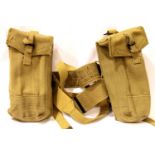 1953 Dated 37 Webbing Pouches and Belt. Ideal reenactor or display. P&P Group 2 (£18+VAT for the