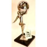 Deco figurine table lighter. P&P Group 1 (£14+VAT for the first lot and £1+VAT for subsequent lots)