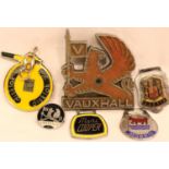 Car related badges and pins to include Vauxhall, Morris etc. P&P Group 1 (£14+VAT for the first