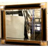 Modern gilt frame bevelled edge mirror, 72 x 63 cm. Not available for in-house P&P, contact Paul O'