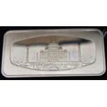 Wonders of The World limited edition silver ingot, Taj Mahal. P&P Group 1 (£14+VAT for the first lot