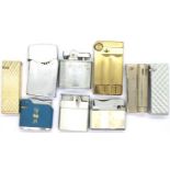 Nine mixed vintage cigarette lighters including Ronson, Penguin and Kingsway examples. P&P Group