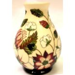 Moorcroft vase in the Bramble Revisited pattern, H: 14 cm. P&P Group 1 (£14+VAT for the first lot