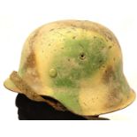 WWII German M40 Helmet and Liner with textured Normandy paint finish. P&P Group 2 (£18+VAT for the