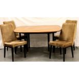 E-Gomme for G Plan, a 1970s dropleaf dining table with a set of four upholstered chairs. Not