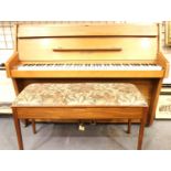 Zender wooden short piano. Not available for in-house P&P, contact Paul O'Hea at Mailboxes on