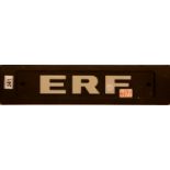 E.R.F plastic truck sign, L: 50 cm. P&P Group 3 (£25+VAT for the first lot and £5+VAT for subsequent