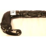 Ebony elephant handle walking stick. P&P Group 3 (£25+VAT for the first lot and £5+VAT for