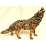 Steampunk style Wolf, H: 27 cm. P&P Group 1 (£14+VAT for the first lot and £1+VAT for subsequent