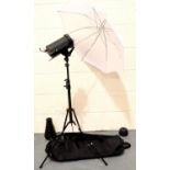 Portaflash - LD200 - digital graphic flash, with tripod, soft box, snood,carry bag etc; working at