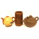 Two Chinese Yixing teapots. P&P Group 3 (£25+VAT for the first lot and £5+VAT for subsequent lots)