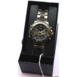 Stauer; gents stainless steel quartz chronograph wristwatch with original box and paperwork. In good