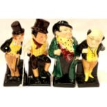 Four Doulton Dickens figurines, largest H: 11 cm. P&P Group 2 (£18+VAT for the first lot and £3+