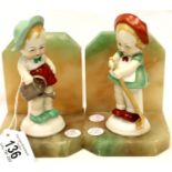 Pair of Mabel Lucie Attwell bookends, H: 16 cm. P&P Group 2 (£18+VAT for the first lot and £3+VAT
