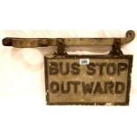 Heavy vintage bus stop sign. Not available for in-house P&P, contact Paul O'Hea at Mailboxes on
