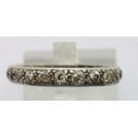 Presumed 18ct white gold diamond and sapphire eternity ring, size Q. P&P Group 1 (£14+VAT for the