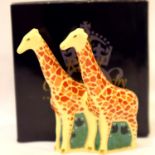 Boxed Royal Crown Derby Giraffes, H: 6 cm. P&P Group 1 (£14+VAT for the first lot and £1+VAT for