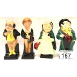 Four Royal Doulton Dickens figurines, tallest H: 11 cm. P&P Group 2 (£18+VAT for the first lot