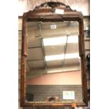 Georgian walnut and gilt framed mirror, 78 x 46 cm. Not available for in-house P&P, contact Paul O'