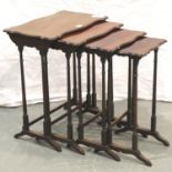 An Edwardian mahogany nest of four graduated occasional tables, largest, 55 x 35 x 66 cm H. Not