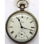 Gents hallmarked silver Smiths pocket watch, with ICI inscription, working at lotting. P&P Group