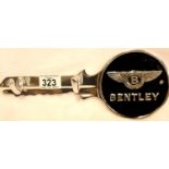 Chrome Bentley key holder. P&P Group 1 (£14+VAT for the first lot and £1+VAT for subsequent lots)