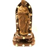 Cast spelter figurine on a stepped marble base, H: 35 cm. P&P Group 3 (£25+VAT for the first lot and