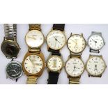 Ten mixed mechanical wristwatches. P&P Group 1 (£14+VAT for the first lot and £1+VAT for
