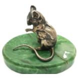 Bergmann type cast bronze dormouse on green marble base. P&P Group 1 (£14+VAT for the first lot