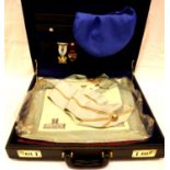 West Lancashire District Freemasons and Royal Arch Chapter regalia and jewels within a modern