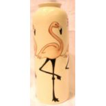 Tall Moorcroft vase in the Flamingo pattern, H: 31 cm. P&P Group 3 (£25+VAT for the first lot and £