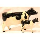 Beswick Friesian cow and calf, L: 17 cm. P&P Group 2 (£18+VAT for the first lot and £3+VAT for