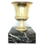 Hallmarked silver vase on marble base. P&P Group 2 (£18+VAT for the first lot and £3+VAT for